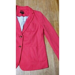 Talbots Women's Spring Red Aberdeen Knit 2 Button Lined Blazer Suit Coat Sz 16